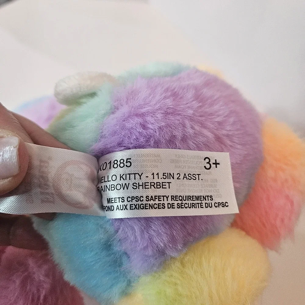 Licensed Genuine Sanrio Hello Kitty Plush Soft Toy Sherbert Rainbow Kidcore